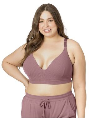 Kindred Bravely Ribbed Signature Cotton Nursing & Maternity Bra Twilight XL +